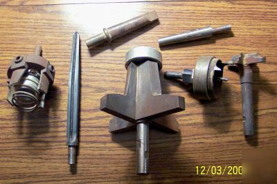 Large overarm router cutters, misc cutters, arbors