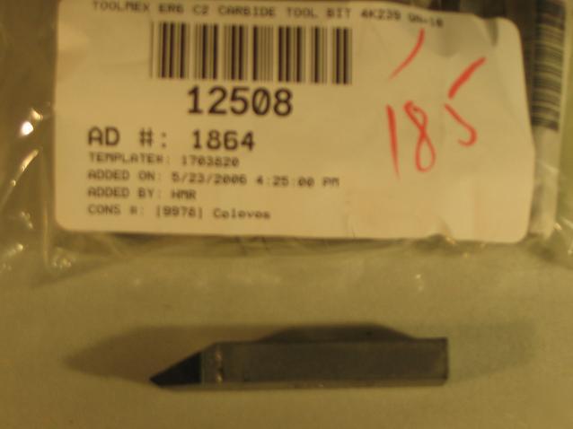 Toolmex ER6 C2 carbide tool bit 4K239 qn=10