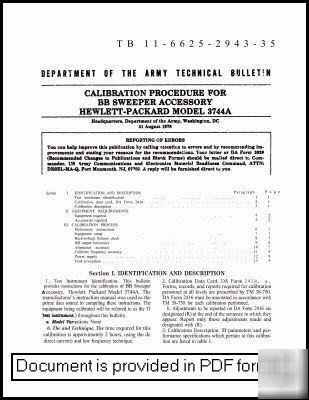 Agilent hp 3744A calibration manual HP3744A