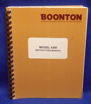 Boonton model 4300 instruction manual w/ schematics