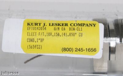 Kurt lesker electrical feedtrhough 4 cond. 15A 1KV