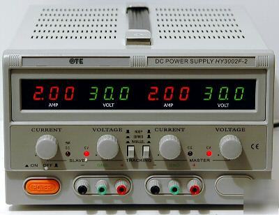 Mastech HY3002F-2 dc power supply dual var 0-30V @ 0-2A