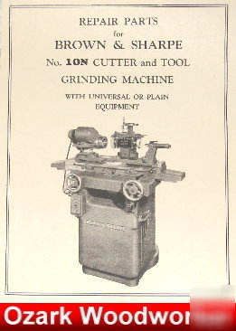 Brown & sharpe 10N cutting grinding parts manual