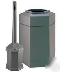 New cigarette receptacle + 30 gl. hex trash receptacle 