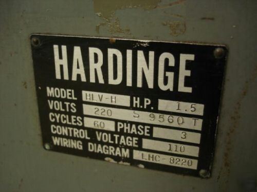 Hardinge hlv-h precision lathe, tooling, dro
