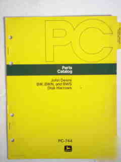 John deere bw, bwn, bwx disk harrow parts catalog-nice 