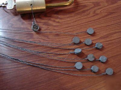 Ten, 10 inch wire seals for seal padlocks / locksmith 