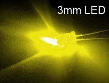 100 3MM 3000MCD led lamp - ultra bright yellow leds diy