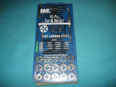 New mit 40-pc. sae fine carbon steel tap & die set