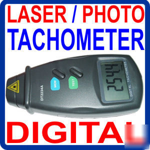 Digital laser tachometer non contact photo rpm tach os
