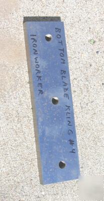 Kling #4 ironworker tooling bottom shear blade parts