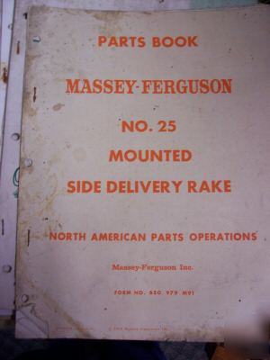 Massey ferguson parts book no 25 mounted side delivery