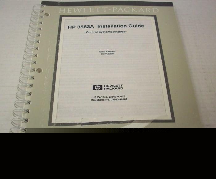 Hp 3563A installation guide manual - $5 shipping 