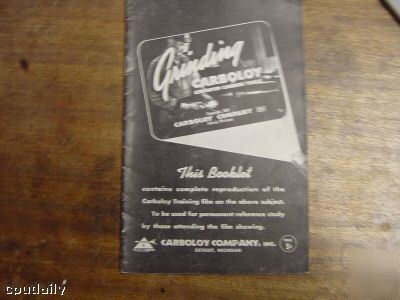 Vintage carboloy tools booklet 1942 grinding