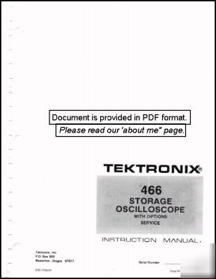 Tek tektronix 466 s/n B199999-dn service manual