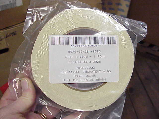 1 lot of 18, cloth/glass electrical tape, 60 yrd rolls