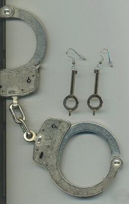 Genuine smith & wesson handcuff key earrings