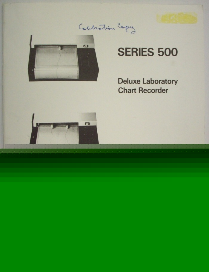 Omega series 500 chart recorder operator's manual