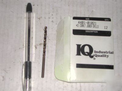 New iq brand #21 cobalt jobber length drill bits-1PK/12