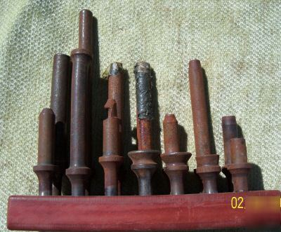 Lot of 14 aviation aircraft rivet set parts tool index