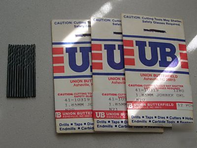 Union butterfield metric drill bits 1.85 made qty 36