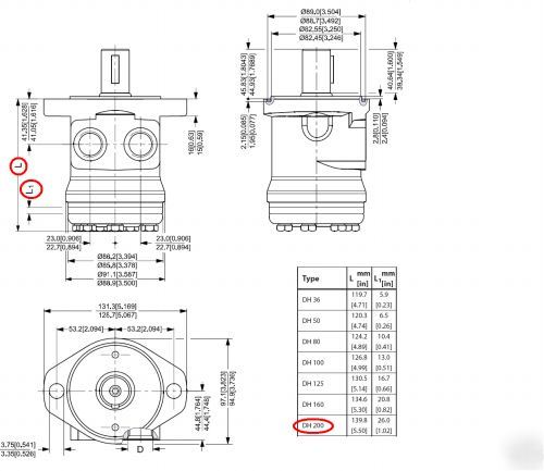 Sauer danfoss hydraulic motor DH200 151-2086 