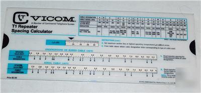 1972 vintage vicom T1 repeater spacing calculator