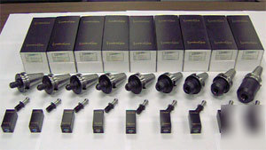 New 9 lyndex BT40 reg. end mill holders kit+pull studs