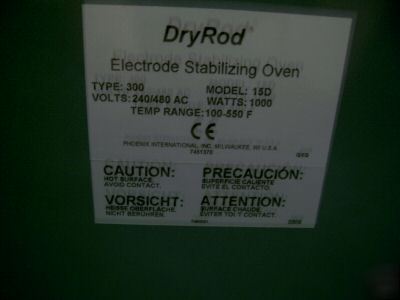 New pheonix dry rod electrode oven model 300 