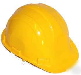 Hard hat hats safety helmet 4 point suspension yellow
