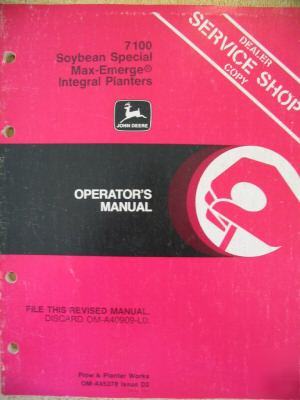John deere 7100 soybean integral planter ops manual