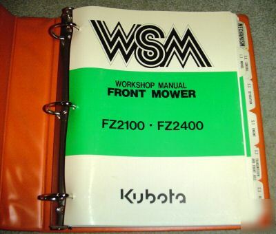 Kubota FZ2100 FZ2400 front mower workshop rpr manual