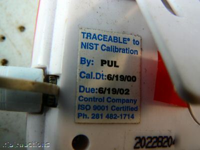 New control company traceable to nist thermometer 