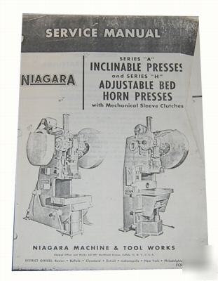Niagara series a & h press service manual