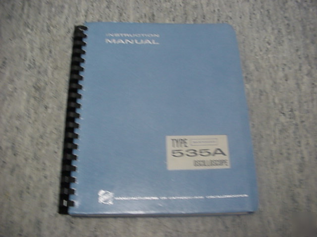 Tektronix type 535A oscilloscope manual