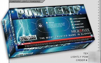 Micro-flex power grip latex gloves (medium)