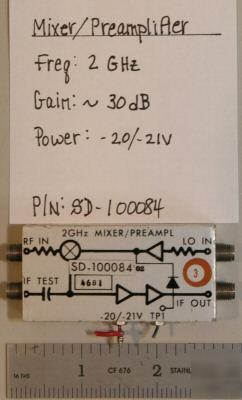 Mixer/preamplifier 2 ghz 30DB gain model sd-100084 