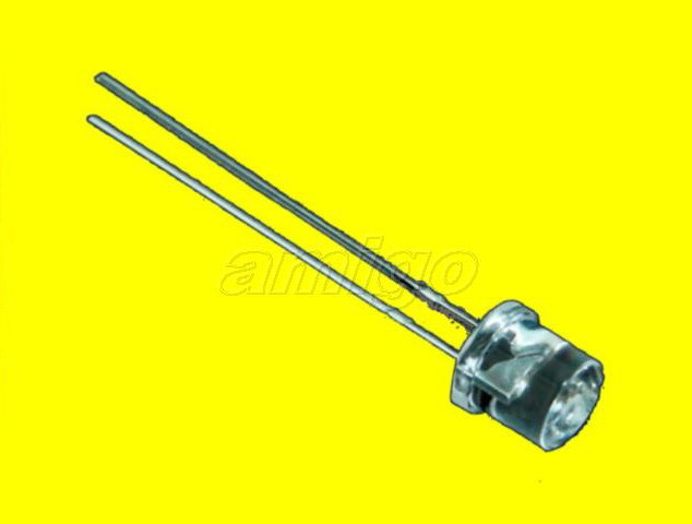 50X yellow 5MM flat top wide angle led free resistors