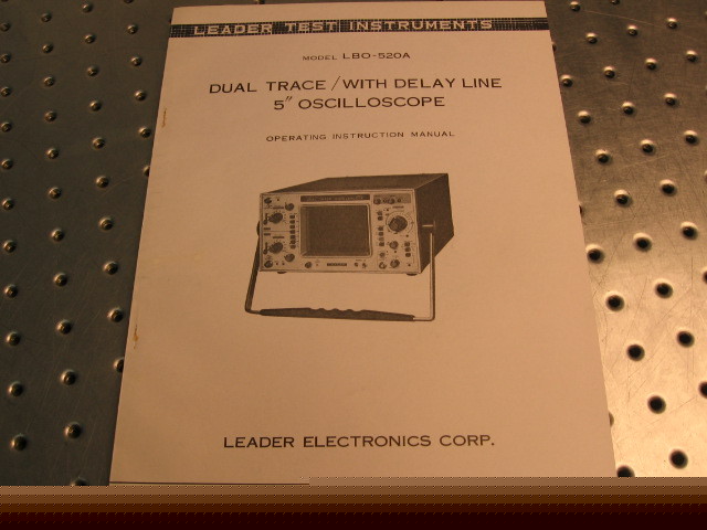 G30949 leader lbo-520A operating manual