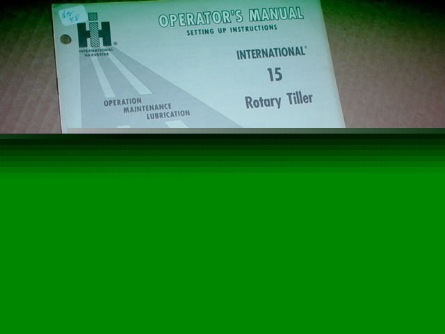 Ih 15 rotary tiller ind operator manual