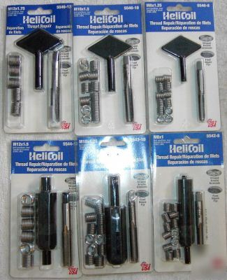 New 6 helicoil sets 8, 10, 12MM coarse and fine thread 