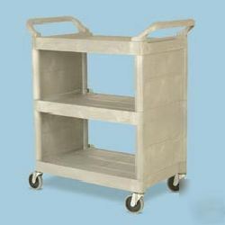 Three shelf utility cart with enclosed ends rcp 3355-88