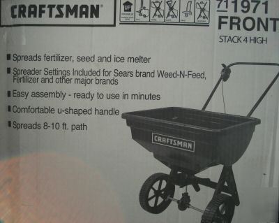 New craftsman fertilizer spreader broadcast 8-10 ft 