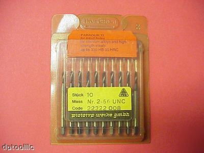 10PC 2-56 2F prototyp sp/flute cobalt paradur ti taps