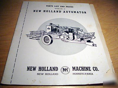 New holland machine co. 76 hay baler parts manual 1947 